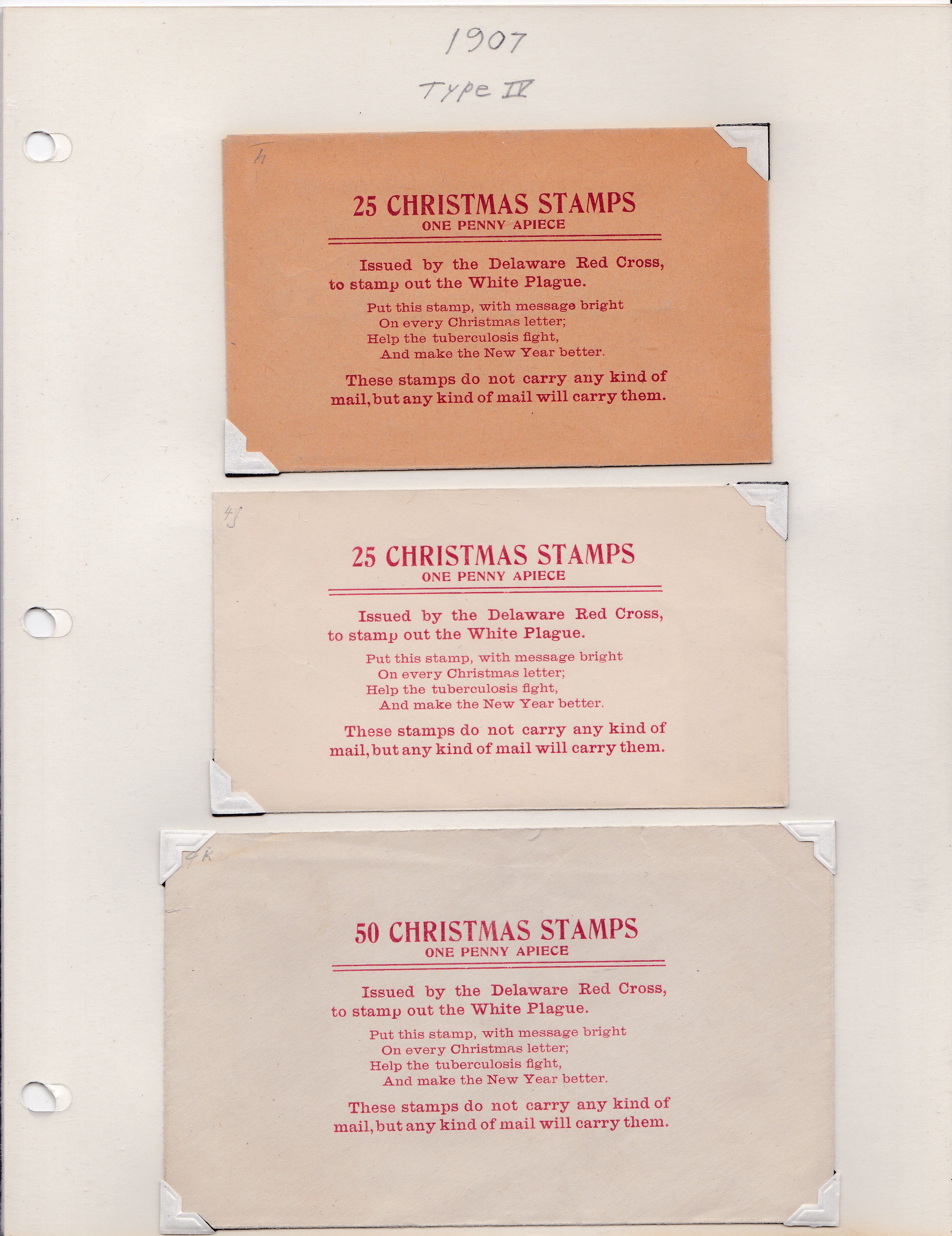 1907 Red Cross Christmas Seal Booth Envelopes The Christmas Seal & Charity Stamp Society